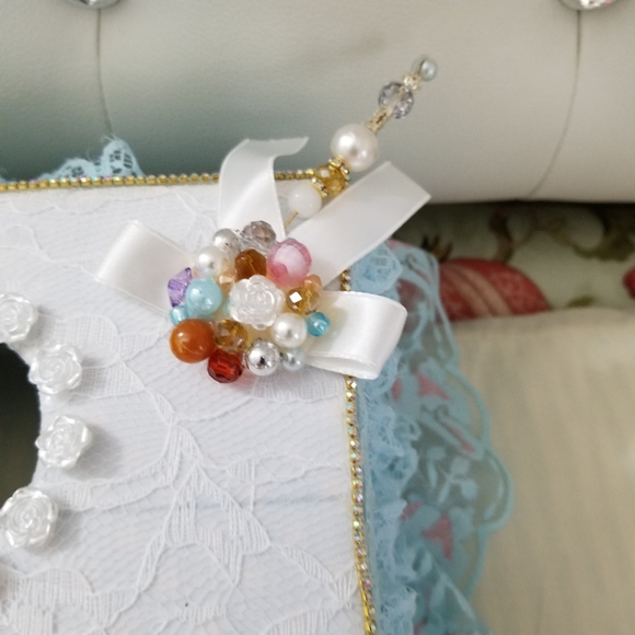 Shaby Chic style tissue box cover. Baby blue,New - Picture 7 of 8